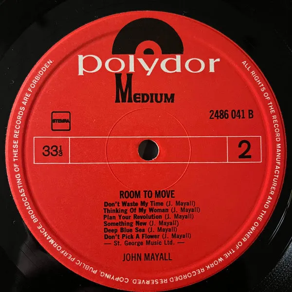 John Mayall Room To Move LP compilation olandese