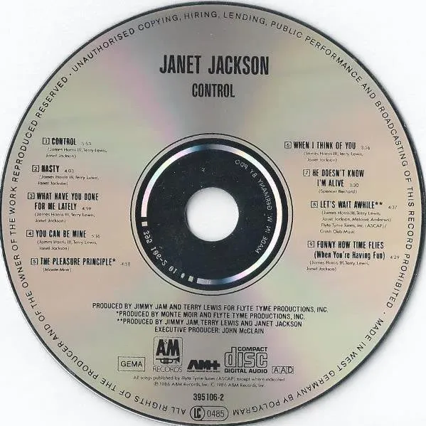 Janet Jackson Control CD album ristampa Germania Ovest