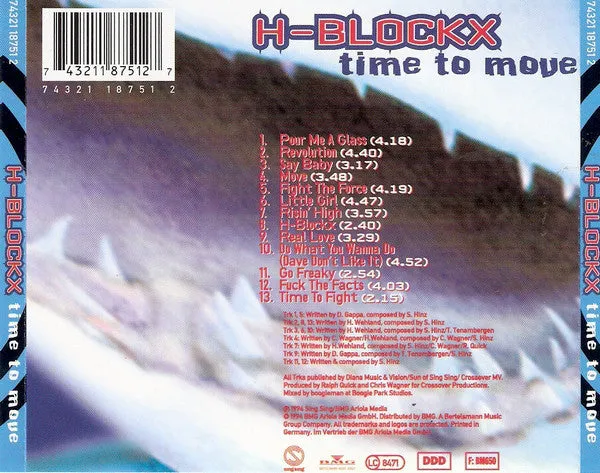 H-Blockx Time To Move CD Album Usato Funk Metal