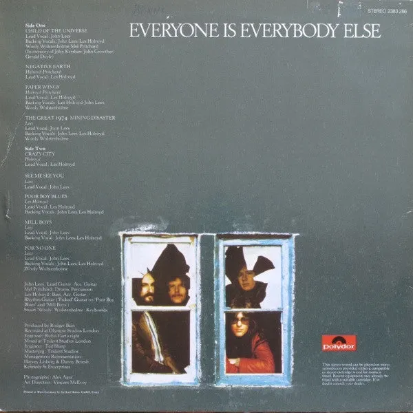 Barclay James Harvest Everyone Is Everybody LP 1974