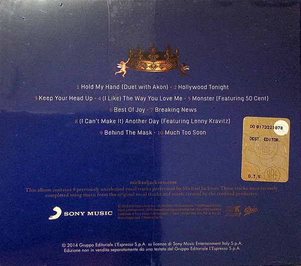 Michael Jackson Michael CD digipak ristampa 2014 funk soul
