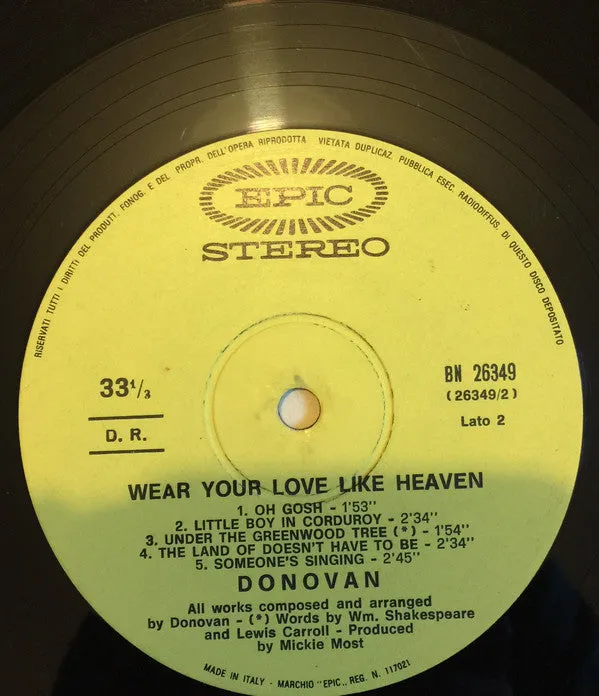 Donovan Wear Your Love Like Heaven LP 1967