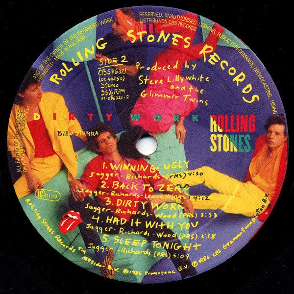 Rolling Stones Dirty Work vinile LP 1986 Olanda