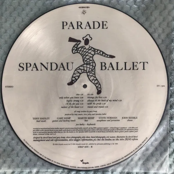 Spandau Ballet Parade Vinile LP Picture Disc UK