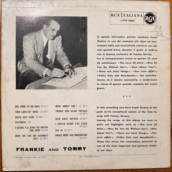 Frank Sinatra Frankie And Tommy vinile LP compilation 1958