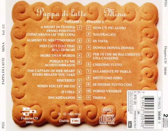 Mina Pappa di Latte Vol. 1/2 2CD album PDU 1995