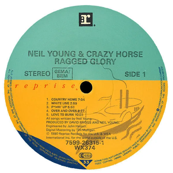 Neil Young Crazy Horse Ragged Glory LP VG+