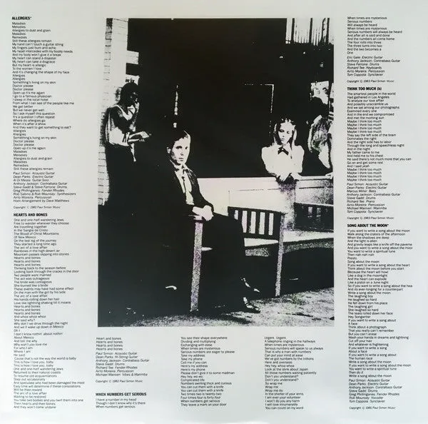 Paul Simon Hearts And Bones LP ristampa mint