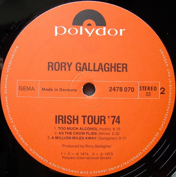 Rory Gallagher Irish Tour '74 doppio vinile 2xLP live prima stampa