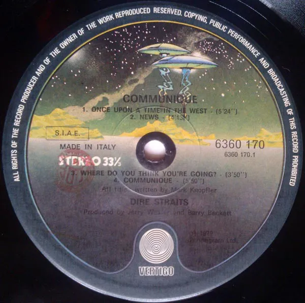 Dire Straits Communiqué LP vinile usato VG+ inner lyrics