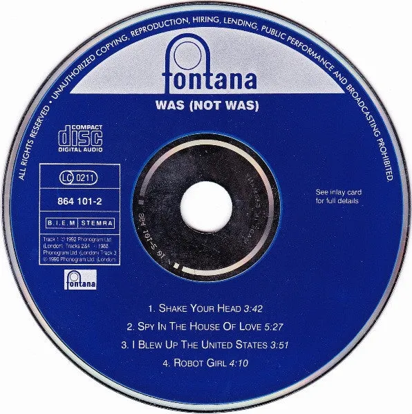 Was Not Was Shake Your Head CD singolo synth pop