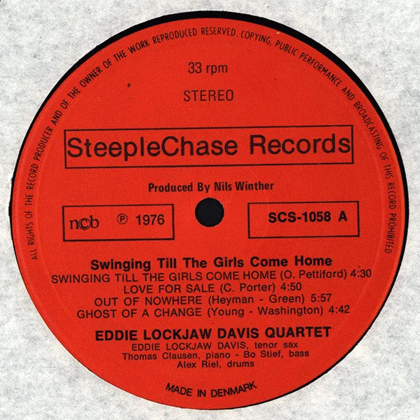 Eddie Lockjaw Davis Swingin Till vinile LP danese