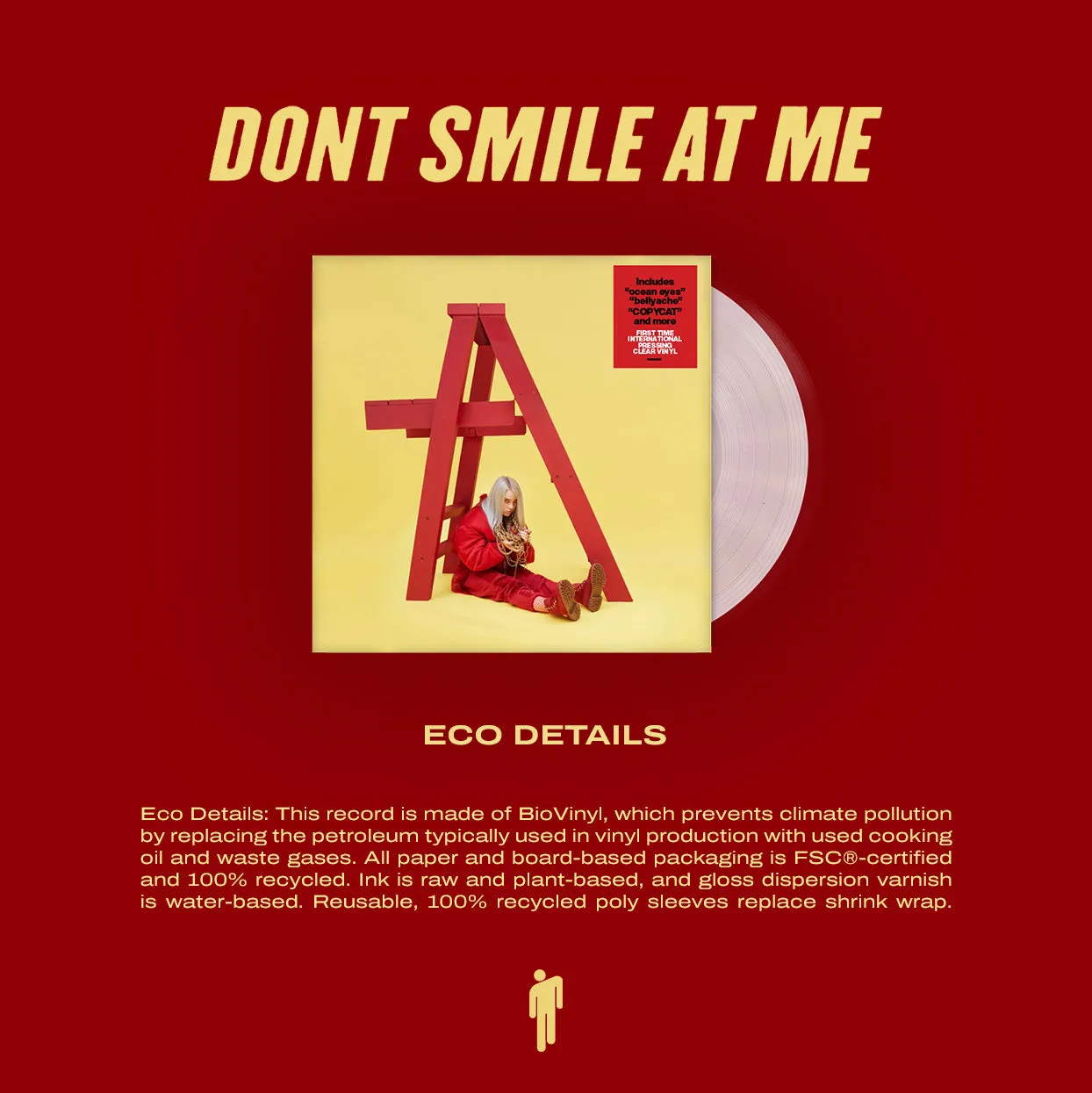 Billie Eilish dont smile at me vinile trasparente BioVinyl