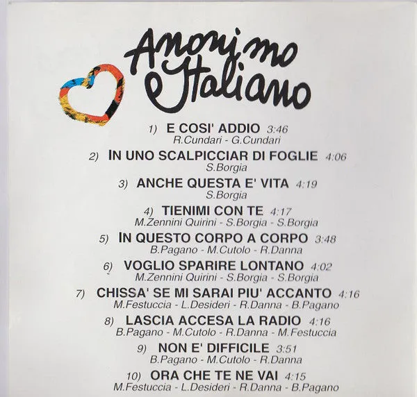 Anonimo Italiano Anonimo Italiano CD album
