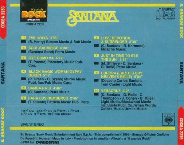 Santana Santana CD compilation 1991 near mint