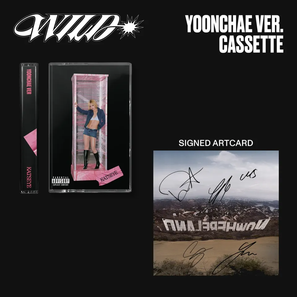 KATSEYE WILD musicassetta Yoonchae ver UK + art card firmata