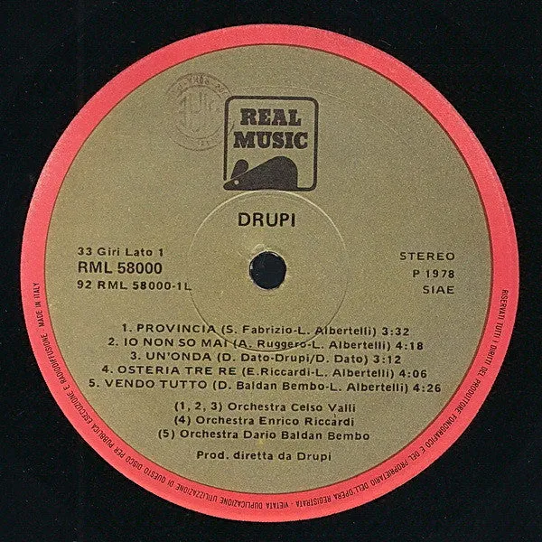 Drupi Provincia Vinile LP 1978 pop italiano