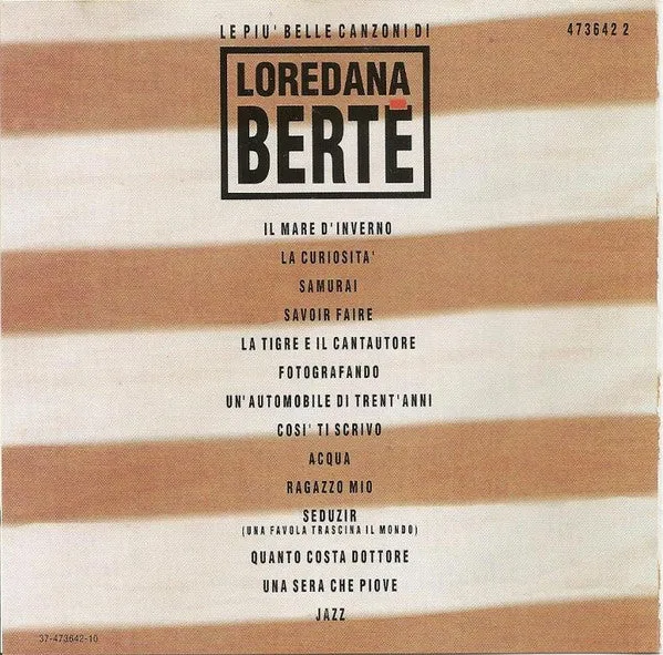 Loredana Bertè Le Più Belle Canzoni CD raccolta