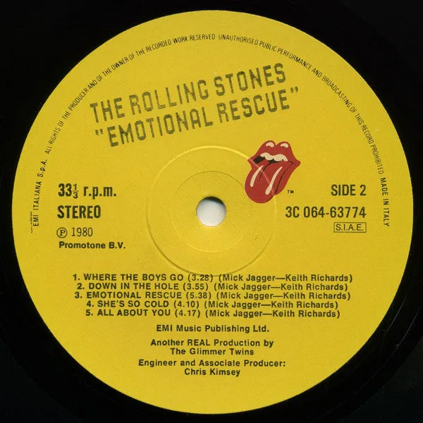 Rolling Stones Emotional Rescue LP vinile 1980 con inserto