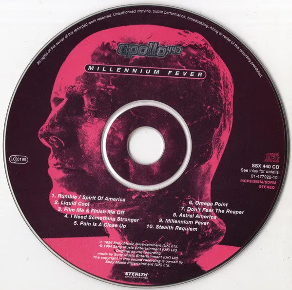 Apollo 440 Millennium Fever CD album UK