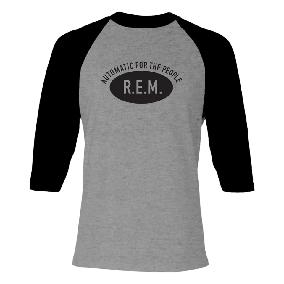 R.E.M. Automatic maglia baseball raglan grigio nero