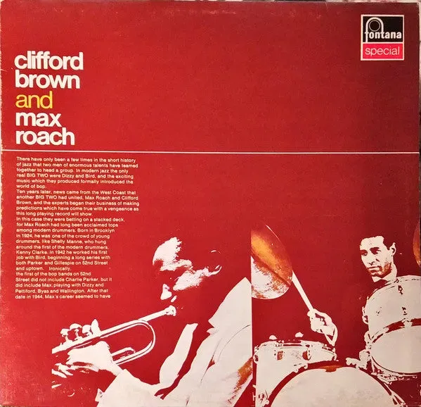 Clifford Brown Max Roach LP vinile hard bop NM