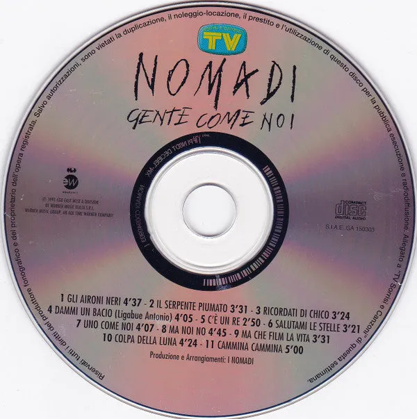 Nomadi Gente Come Noi CD album riedizione 2003 VG+