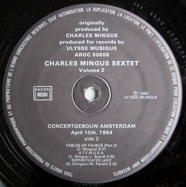 Charles Mingus Concertgebouw Amsterdam Vol.2 LP vinile usato VG+