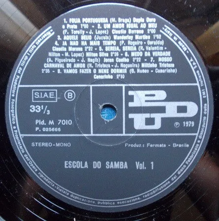 Various Escola Do Samba Vol 1 LP samba NM
