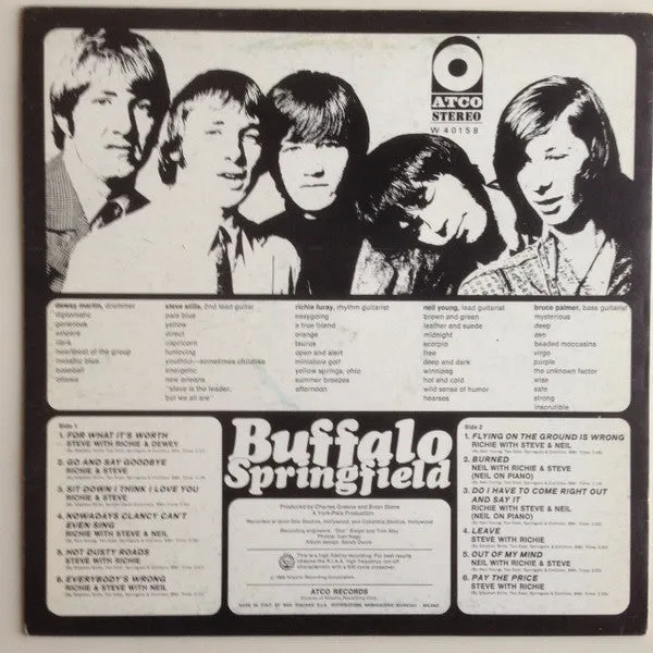 Buffalo Springfield LP ristampa VG+ folk rock