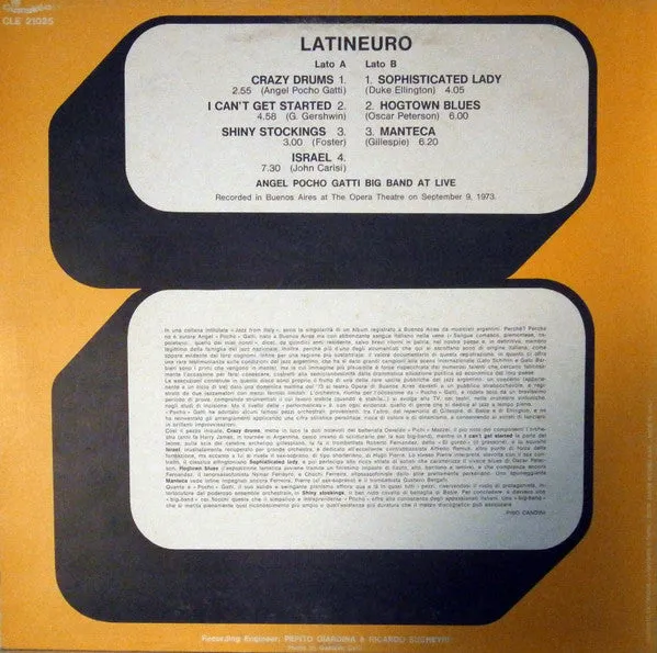 Angel Pocho Gatti Big Band Latineuro Vinile LP latin jazz