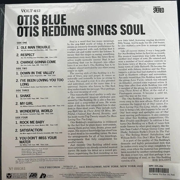 Otis Redding Otis Blue doppio vinile gatefold numerato