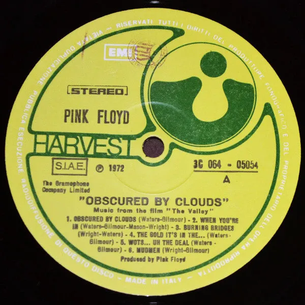 Pink Floyd Obscured By Clouds LP vinile prog 1978