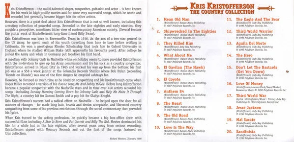Kris Kristofferson Country Collection CD 20 brani