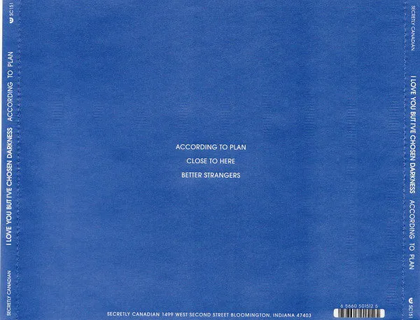 I Love You But I've Chosen Darkness According To Plan CD maxi indie rock