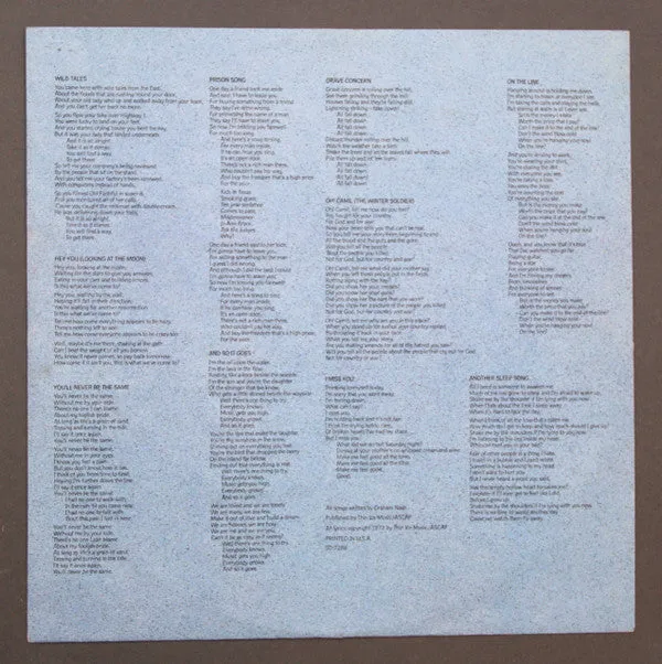 Graham Nash Wild Tales LP album promo 1973
