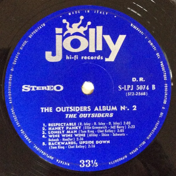 Outsiders Album #2 LP vinile usato rock anni 60