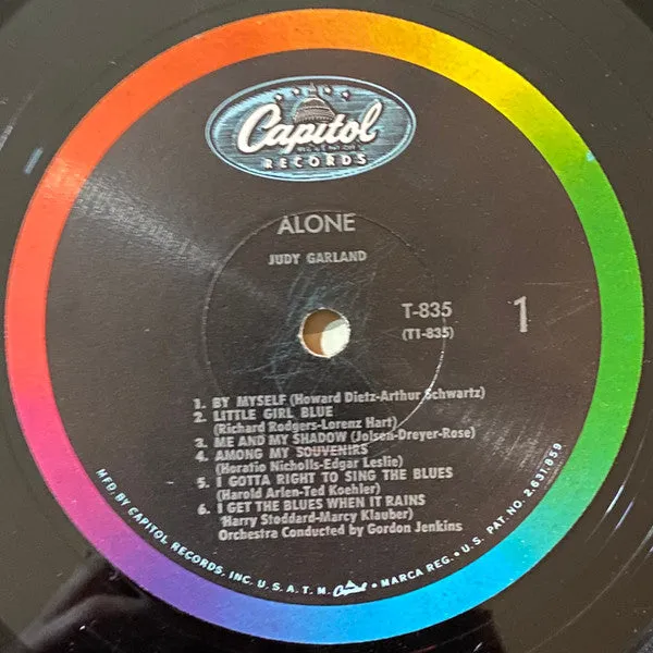 Judy Garland Alone LP vinile mono repress 1962