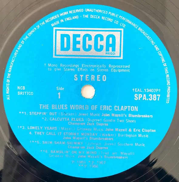 Eric Clapton The Blues World LP vinile compilation blues