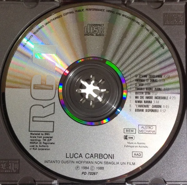 Luca Carboni Intanto Dustin Hoffman CD album 1988