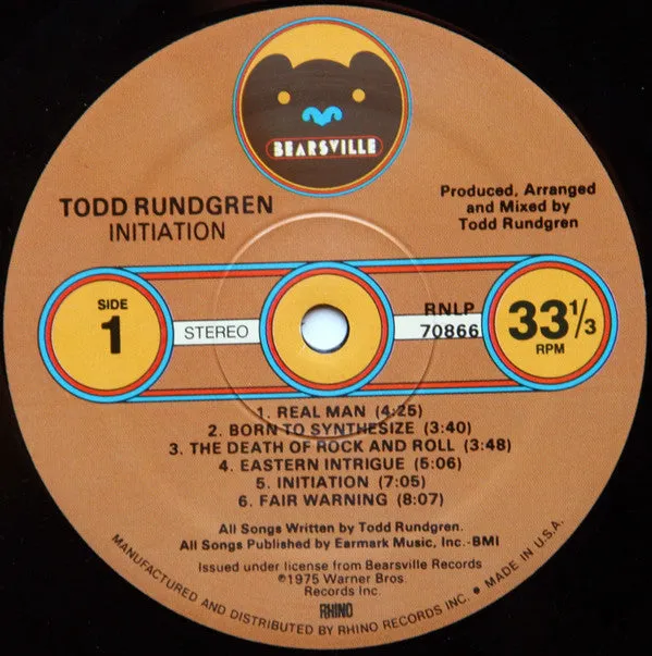 Todd Rundgren Initiation LP ristampa DMM mint