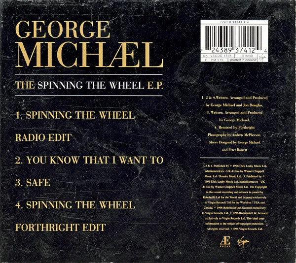 George Michael Spinning The Wheel EP CD digipak