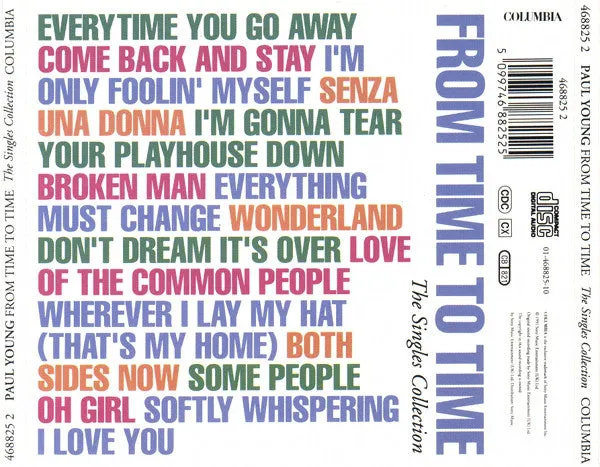 Paul Young From Time To Time CD compilation usato