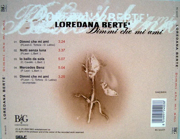 Loredana Bertè Dimmi Che Mi Ami CD EP Sanremo 2002