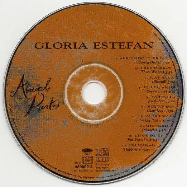 Gloria Estefan Abriendo Puertas CD album salsa jewel case
