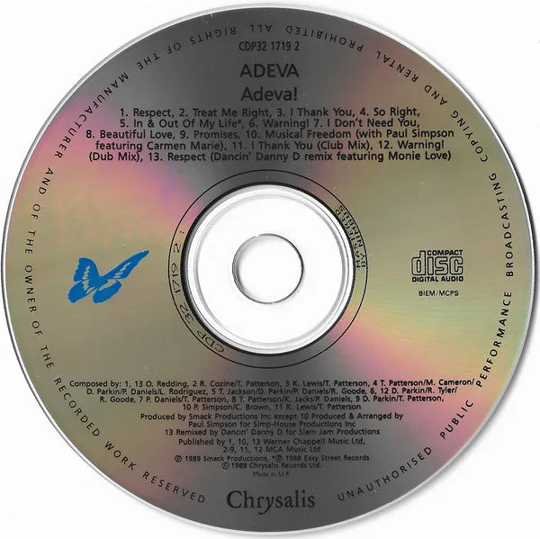 Adeva Adeva! CD album garage house ristampa VG+