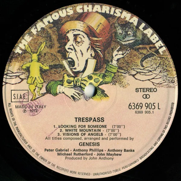 Genesis Trespass vinile LP ristampa italiana prog