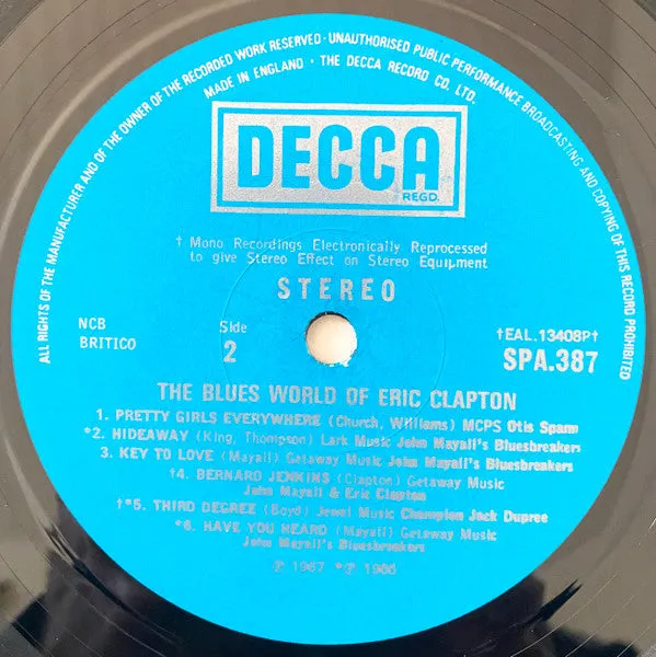 Eric Clapton The Blues World LP vinile compilation blues