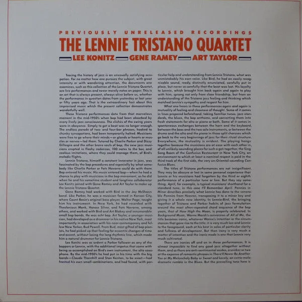 Lennie Tristano Quartet 2xLP cool jazz Atlantic 1981