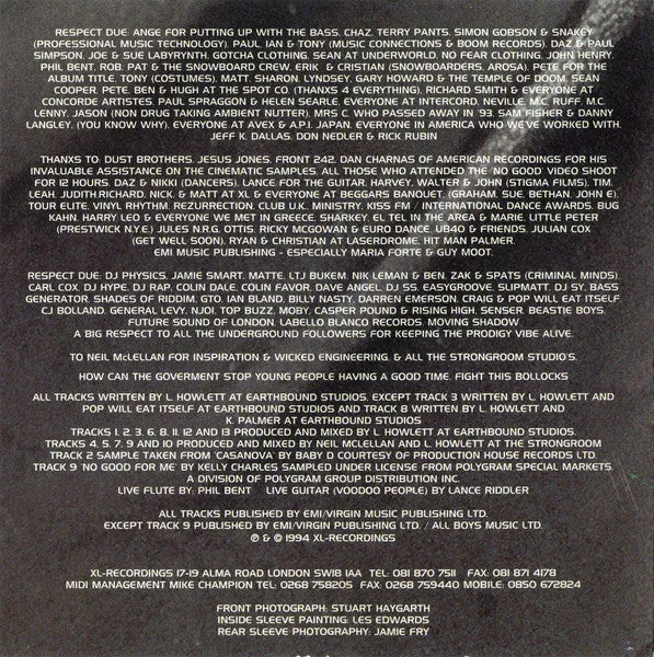 The Prodigy Music For The Jilted Generation CD usato